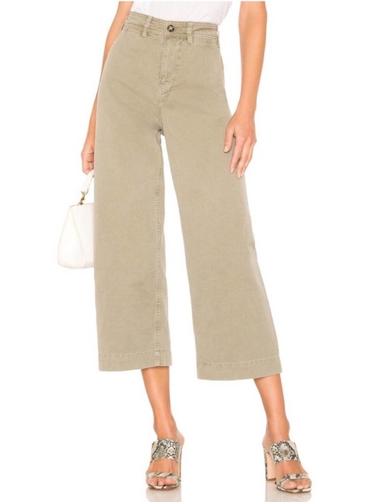 Free People Pants - Free People We The Free Patti Wide Leg Crop Pants Green High Rise 28